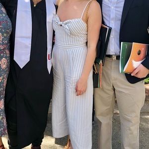 Club Monaco Blue Striped Jumpsuit - LIKE NEW; worn once, size 4